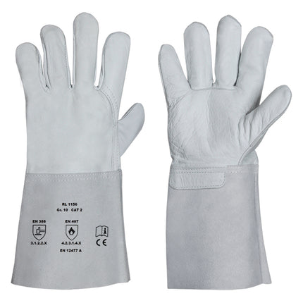 Schweißer | Rindnarbenlederhandschuh | gekederte Nähte 60 Paar