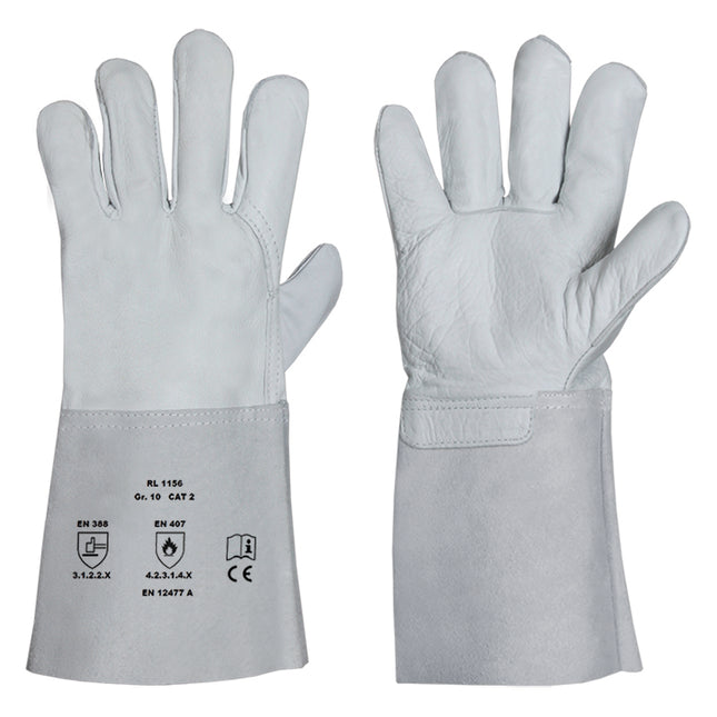 Schweißer | Rindnarbenlederhandschuh | gekederte Nähte 60 Paar