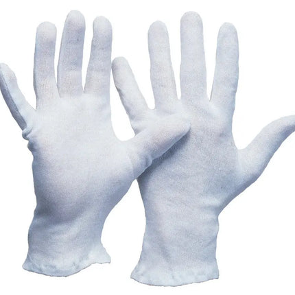 Baumwoll-Trikot-Handschuh | weiß gebleicht 600 Paar