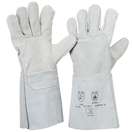 Schweißer | Rindkernspaltlederhandschuh | EN 12477 Typ B 120 Paar