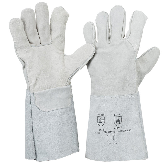 Schweißer | Rindkernspaltlederhandschuh | EN 12477 Typ B 120 Paar
