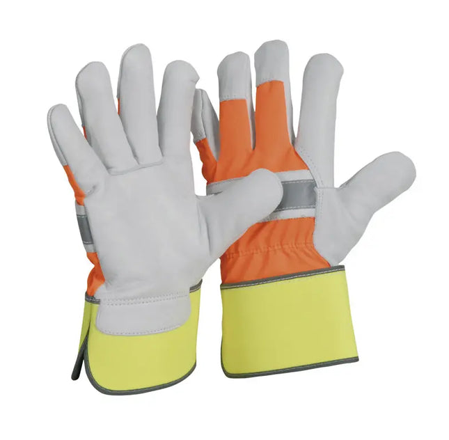 Rindnarbenlederhandschuh | HiVi | Neonhandrücken 60 Paar Leipold Arbeitsschutz