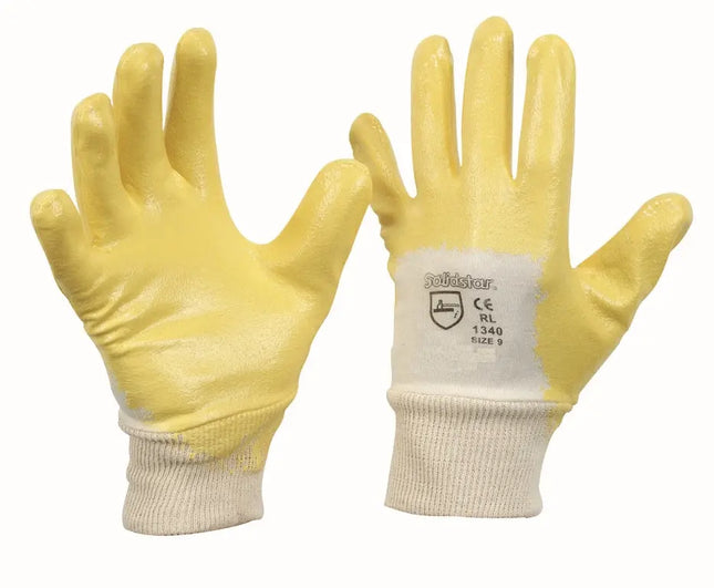 Solidstar® | Baumwoll-Trikot-Handschuh | Nitril-Beschichtung 144 Paar Leipold Arbeitsschutz