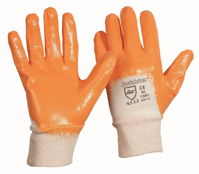 Solidstar® | Baumwoll-Trikot-Handschuh | Nitril-Beschichtung 144 Paar Leipold Arbeitsschutz