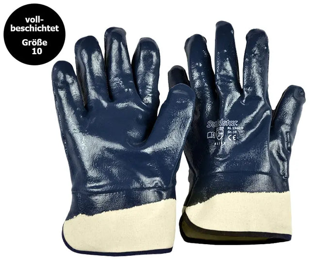 Solidstar® | Baumwoll-Jersey-Handschuh | Nitril-Beschichtung 144 Paar Leipold Arbeitsschutz