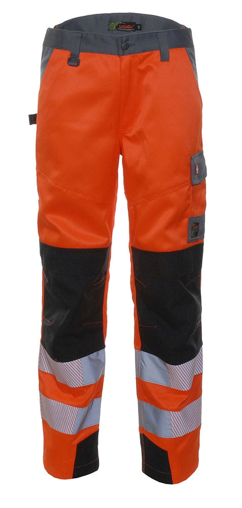 LeiKaTex® | BRIGHT LINE | Bundhose | warnorange/grau warnorange