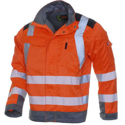 LeiKaTex® | BRIGHT LINE | Jacke | warnorange/grau warnorange