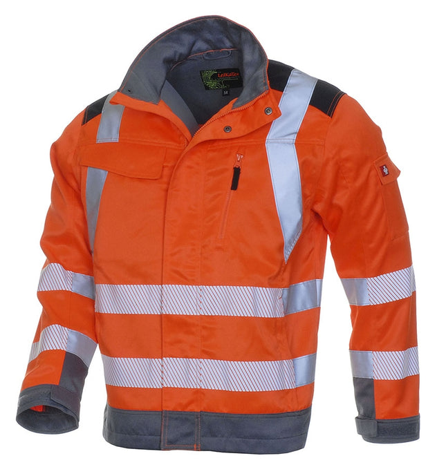 LeiKaTex® | BRIGHT LINE | Jacke | warnorange/grau warnorange