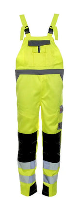 LeiKaTex® | BRIGHT LINE | Latzhose | neongelb/grau neongelb