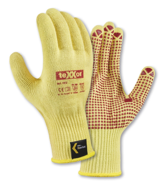teXXor® Mittelstrick-Handschuhe ARAMID mit Noppen-240 Paar
