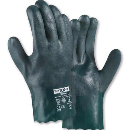 teXXor® topline Chemikalienschutz-Handschuhe PVC GRÜN-120 Paar