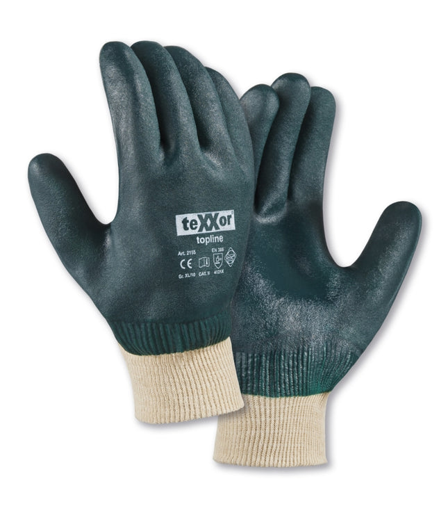 teXXor® PVC-Handschuhe GRÜN MIT STRICKBUND-120 Paar