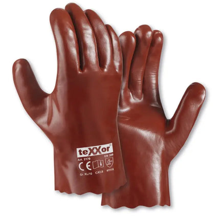 teXXor® PVC-Handschuhe ROTBRAUN-120 Paar