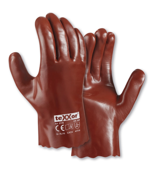 teXXor® PVC-Handschuhe ROTBRAUN-120 Paar