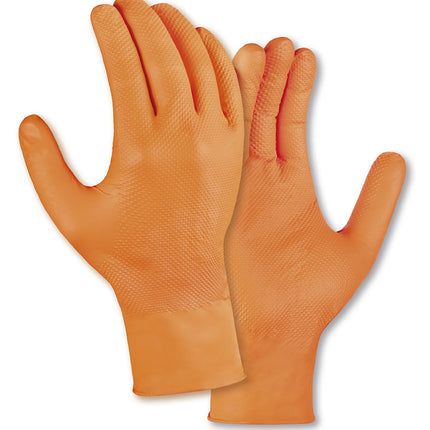 teXXor® Nitril-Einweg-Handschuhe Diamond Grip orange-10 Box