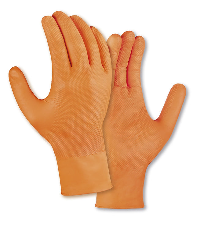 teXXor® Nitril-Einweg-Handschuhe Diamond Grip orange-10 Box