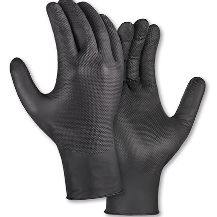 teXXor® Nitril-Einweg-Handschuhe Diamond Grip schwarz-10 Box