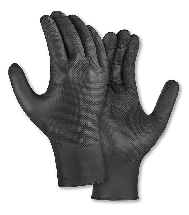 teXXor® Nitril-Einweg-Handschuhe Diamond Grip schwarz-10 Box