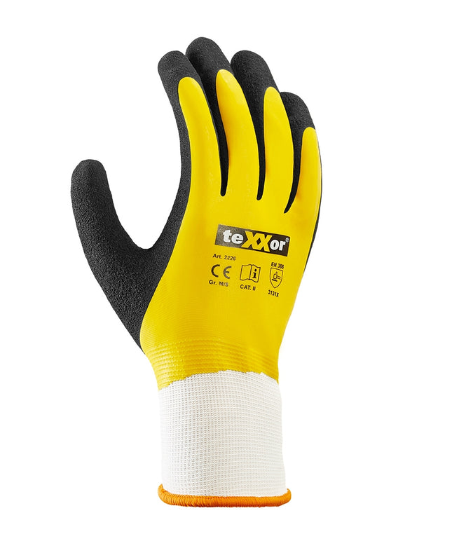 teXXor® Polyester-Strickhandschuhe LATEX GELB-120 Paar