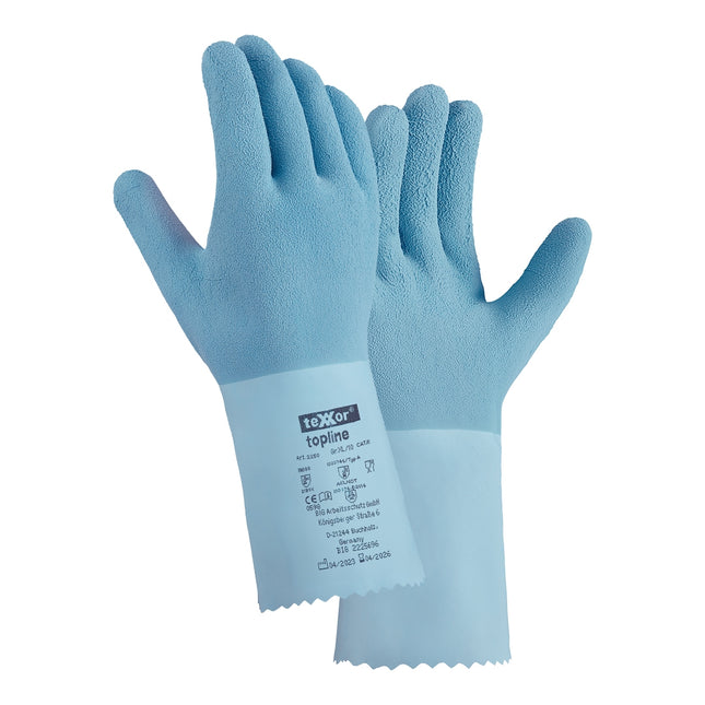 teXXor® topline Chemikalienschutz-Handschuhe NATURLATEX GERAUT-120 Paar