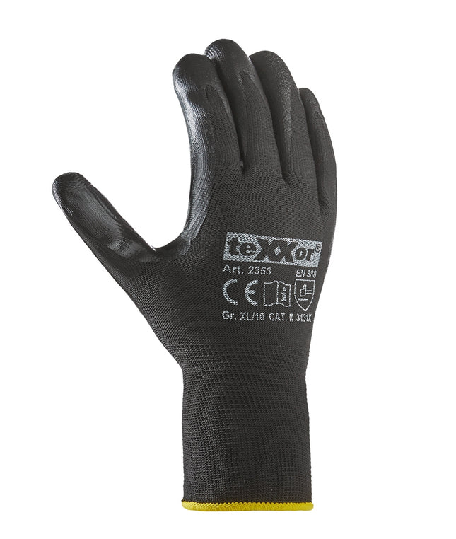 teXXor® Nitril-Handschuhe POLYESTER schwarz-144 Paar