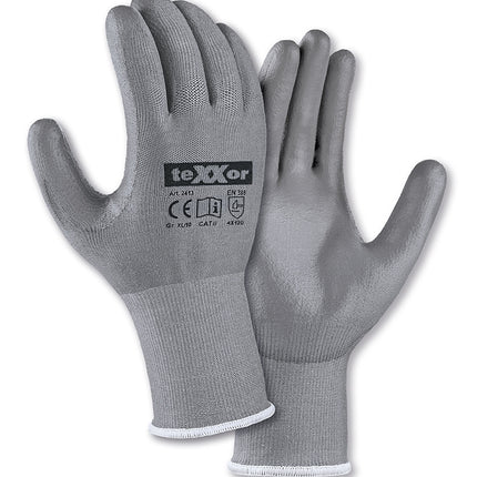 teXXor® Schnittschutz-Strickhandschuhe Cut D PU-BESCHICHTUNG-240 Paar