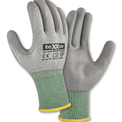 teXXor® PU-Schnittschutz-Strickhandschuhe CUT B - Basic-240 Paar