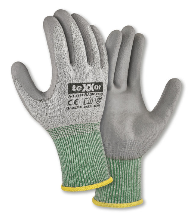 teXXor® PU-Schnittschutz-Strickhandschuhe CUT B - Basic-240 Paar