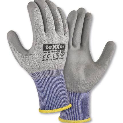 teXXor® PU-Schnittschutz-Strickhandschuhe CUT C - Basic-240 Paar