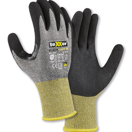 teXXor® Schnittschutz-Strickhandschuhe BLACK CUT® D-144 Paar