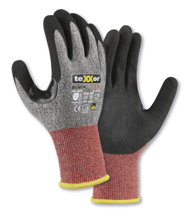 teXXor® Schnittschutz-Strickhandschuhe BLACK CUT® F-144 Paar