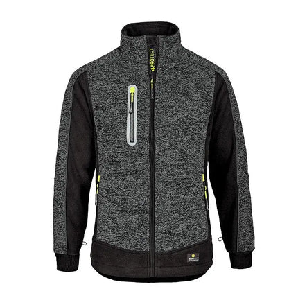 4PROTECT® Wetterschutz Fleecejacke MAINE 3355 schwarz/weiß melange