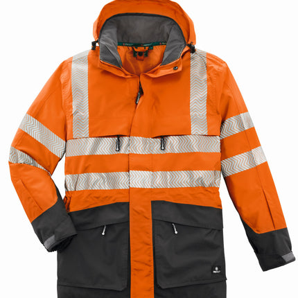 4PROTECT® Warn-Wetterschutz-Jacke TAMPA 3410 leuchtorange/grau