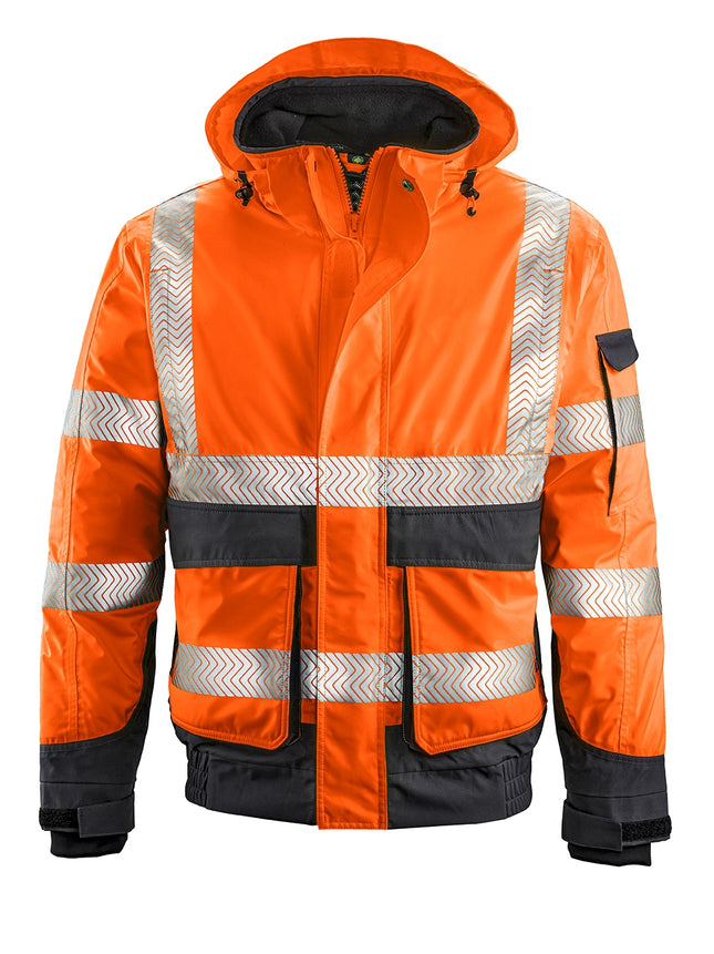 4PROTECT® Warn-Wetterschutz-Blouson NEWARK 3411 leuchtorange/grau