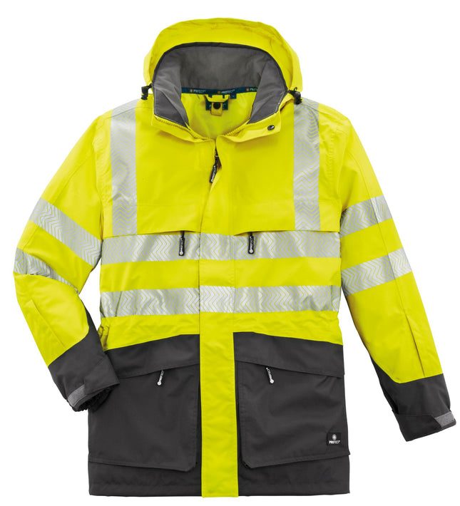 4PROTECT® Warn-Wetterschutz-Jacke TAMPA 3415 leuchtgelb/grau
