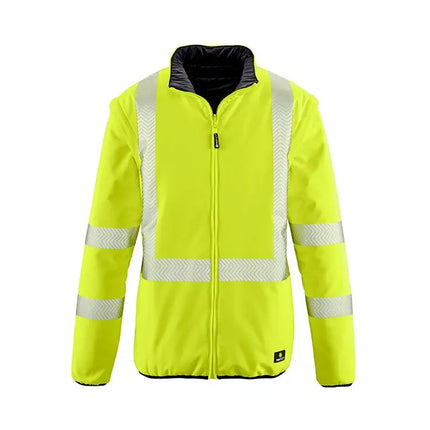 4PROTECT® Warnschutz-Softshellwendejacke RENO 3418 leuchtgelb/schwarz