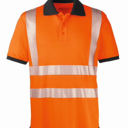 4PROTECT® Warnschutz UV-Poloshirt ORLANDO 3433 leuchtorange/grau