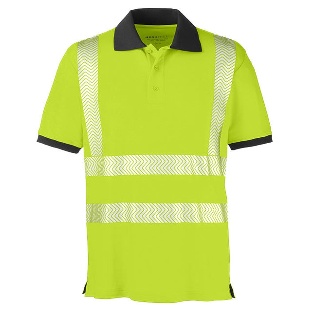 4PROTECT® Warnschutz UV-Poloshirt ORLANDO 3434 leuchtgelb/grau
