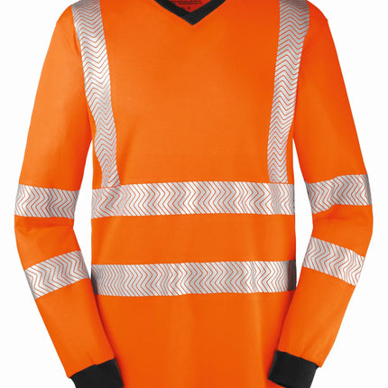 4PROTECT® Warnschutz-Langarm-UV-Shirt JACKSONVILLE 3436 leuchtorange/grau
