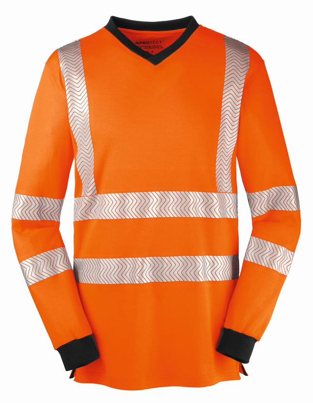 4PROTECT® Warnschutz-Langarm-UV-Shirt JACKSONVILLE 3436 leuchtorange/grau 4PROTECT