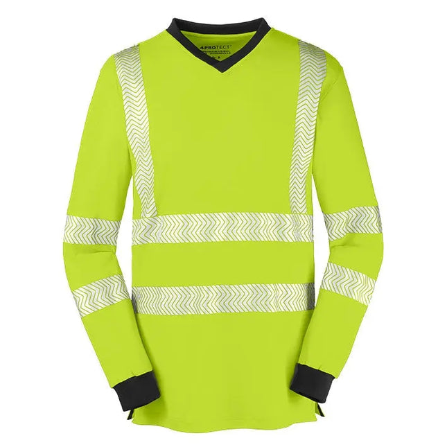 4PROTECT® Warnschutz-Langarm-UV-Shirt JACKSONVILLE 3437 leuchtgelb/grau