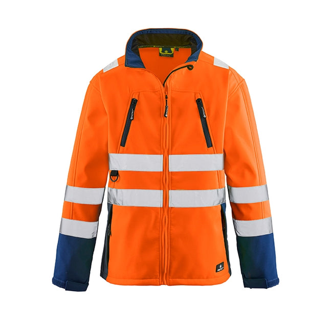 4PROTECT® Warnschutz-Softshelljacke PITTSBURGH 3471 leuchtorange/navy