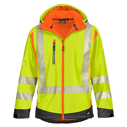 4PROTECT® Warnschutz-Softshelljacke HOUSTON 3475 leuchtgelb/leuchtorange