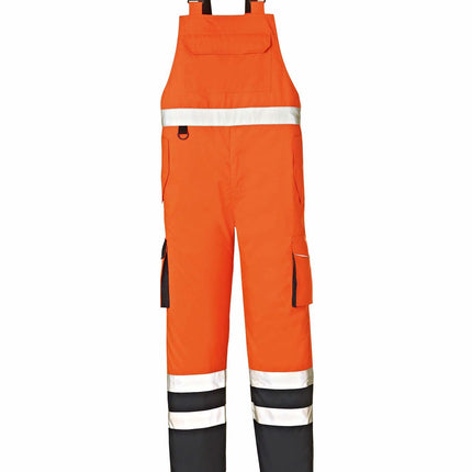 4PROTECT® Warn-Wetterschutz-Latzhose CHICAGO 3481 leuchtorange/navy