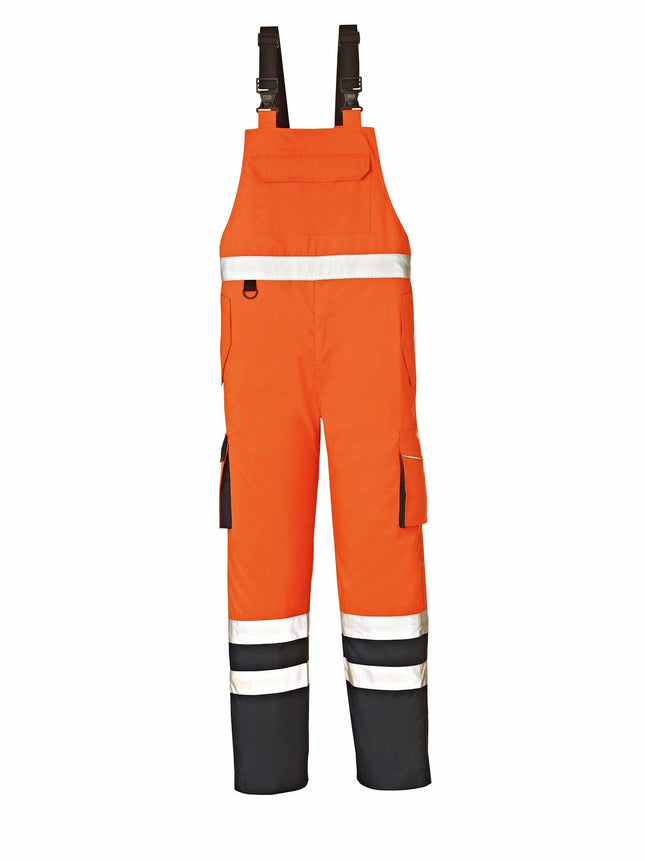 4PROTECT® Warn-Wetterschutz-Latzhose CHICAGO 3481 leuchtorange/navy