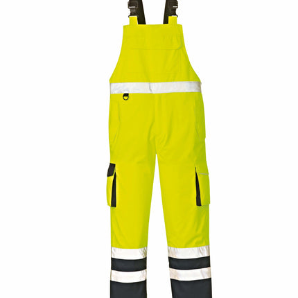 4PROTECT® Warn-Wetterschutz-Latzhose CHICAGO 3486 leuchtgelb/navy