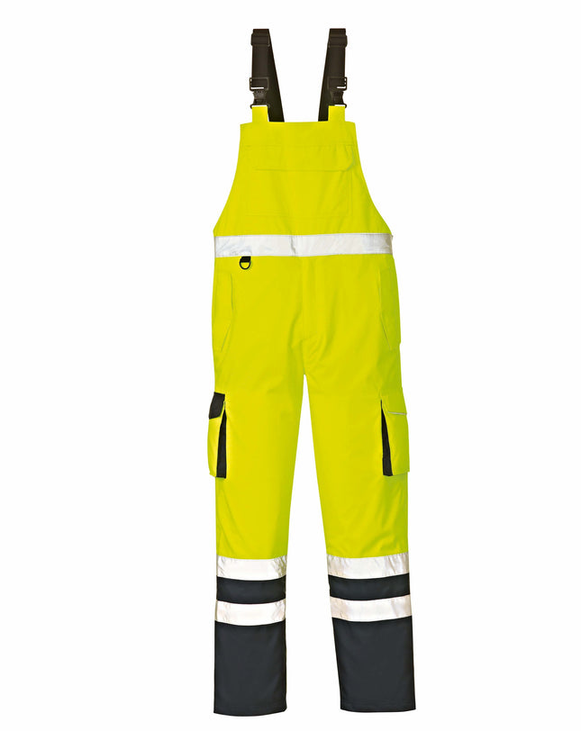 4PROTECT® Warn-Wetterschutz-Latzhose CHICAGO 3486 leuchtgelb/navy