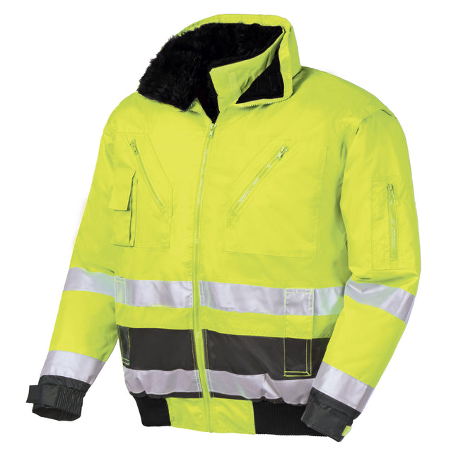 teXXor® Warnschutz-Pilotenjacke VANCOUVER 4106 leuchtgelb/grau