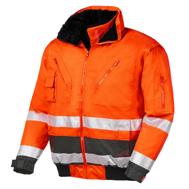 teXXor® Warnschutz-Pilotenjacke VANCOUVER 4107 leuchtorange/grau