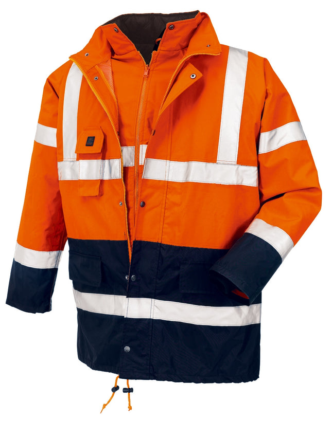 teXXor® Warnschutz-Parka CALGARY 4108 leuchtorange/navy